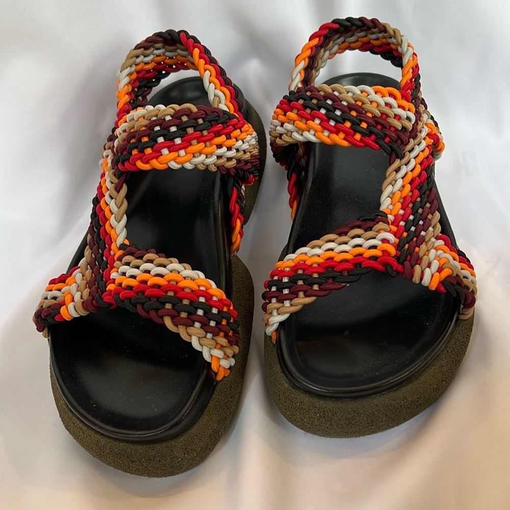 NEW Dries Van Noten braided stretch flatforms IT37.5